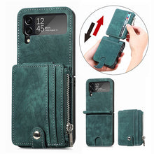 Load image into Gallery viewer, Wallet Case For Samsung Galaxy Z Flip4 Flip3 with Detachable Card Slot Kickstand Zipper - GiftJupiter
