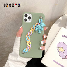 Load image into Gallery viewer, 2021 3D Rainbow Bracelet Bear Soft Phone Case For iPhone 12 Pro Max Mini 11 Pro 7 8 Plus X XS XR MAX SE 2020
