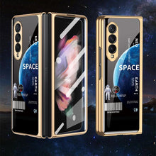 Load image into Gallery viewer, Tempered Glass Plating Case For Samsung Galaxy Z Fold 3 5G With Outer Screen Film
