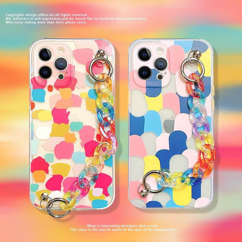 Graffiti Oil Painting Flower Color Wristband Case For iPhone