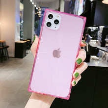 Load image into Gallery viewer, 2021 Square Fluorescent Color Transparent Phone Case For iphone 11 Pro Max X XR XS Max 6S 7 8 Plus SE 2020 Clear Soft Silicone Cover

