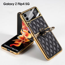 Load image into Gallery viewer, Luxury Leather Electroplating Diamond Protective Cover For Samsung Galaxy Z Flip5 Flip4 Flip3 - mycasety2023 Mycasety
