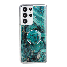 Load image into Gallery viewer, 2021 Marble Epoxy Gold Foil Folding Bracket Case For Samsung
