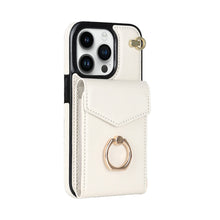 Load image into Gallery viewer, Luxurious Leather Card Holder Anti-fall Protective iPhone Case With Wrist Strap
