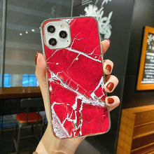 Load image into Gallery viewer, Glitter Gradient Marble Texture Phone Case For iPhone 11 12 11Pro Max XR XS Max X 7 8 Plus 11Pro 12 Shockproof Bumper Back Cover

