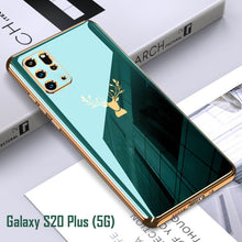 Load image into Gallery viewer, 2021 Luxury Deer Pattern Plating Anti-knock Protection Tempered Glass Case For Samsung S21 S21 Plus S21 Ultra
