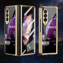 Load image into Gallery viewer, Tempered Glass Plating Case For Samsung Galaxy Z Fold 3 5G With Outer Screen Film

