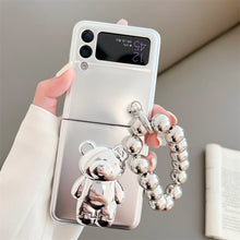 Load image into Gallery viewer, Solid Color Electroplated Bear Stand For Samsung Galaxy Z Flip3/4 Case - mycasety2023 Mycasety
