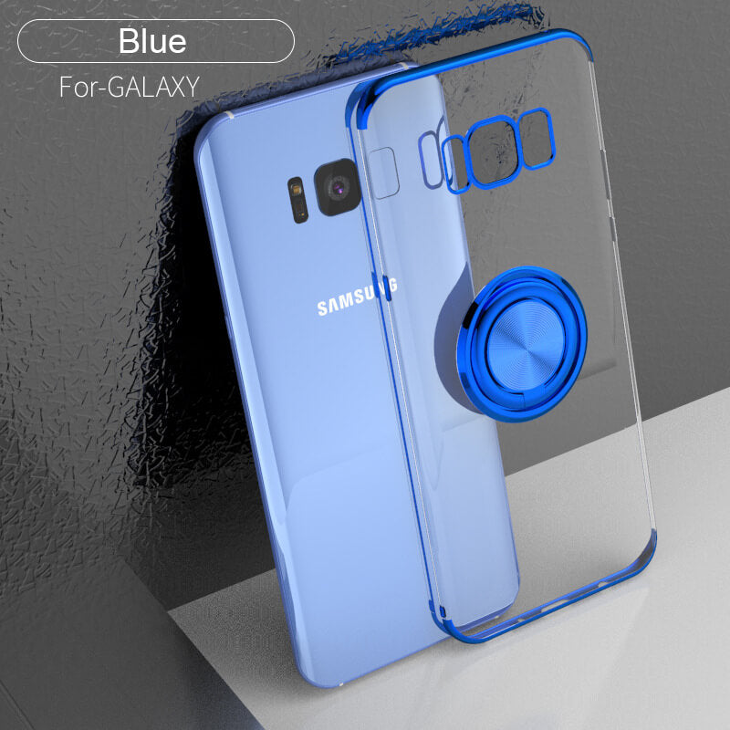 High Quality Electroplated Magnetic Car Holder Ring Case For Samsung