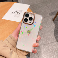 Load image into Gallery viewer, 2021 Transparent Laser Four-Leaf Clover Love Pattern iPhone Case
