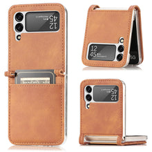 Load image into Gallery viewer, Luxury Card Holder Drop Protection Folio Cover For Samsung Galaxy Z Flip 3 5G pphonecover
