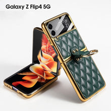 Load image into Gallery viewer, Luxury Leather Electroplating Diamond Protective Cover For Samsung Galaxy Z Flip5 Flip4 Flip3 - mycasety2023 Mycasety
