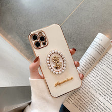 Load image into Gallery viewer, 2021 Fashion Electroplated Female 3D Pearl Back Cover For iPhone
