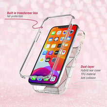Load image into Gallery viewer, Electroplated Grid Marble IMD Process Two In One Rugged Cover For iPhone
