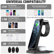 Load image into Gallery viewer, 3-in-1 Wireless Charger With MagSafe For Apple Watch 7 6 SE 5 4 iPhone 13 12 11 XS XR X 8 Airpods Pro
