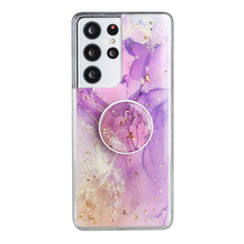 Load image into Gallery viewer, 2021 Marble Epoxy Gold Foil Folding Bracket Case For Samsung

