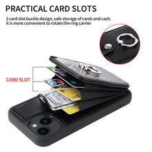 Load image into Gallery viewer, Luxurious Leather Card Holder Anti-fall Protective iPhone Case
