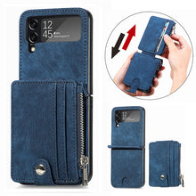 Load image into Gallery viewer, Wallet Case For Samsung Galaxy Z Flip4 Flip3 with Detachable Card Slot Kickstand Zipper - GiftJupiter
