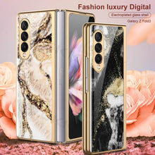 Load image into Gallery viewer, Natural Marble Glass Case For Samsung Galaxy Z Fold 3 5G
