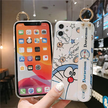 Load image into Gallery viewer, 2021 Lovely Jingle Cat Blu-ray Wristband Anti-fall Case For iPhone12 11 Pro Max Mini XR XS Max 7Plus 8Plus SE 2020
