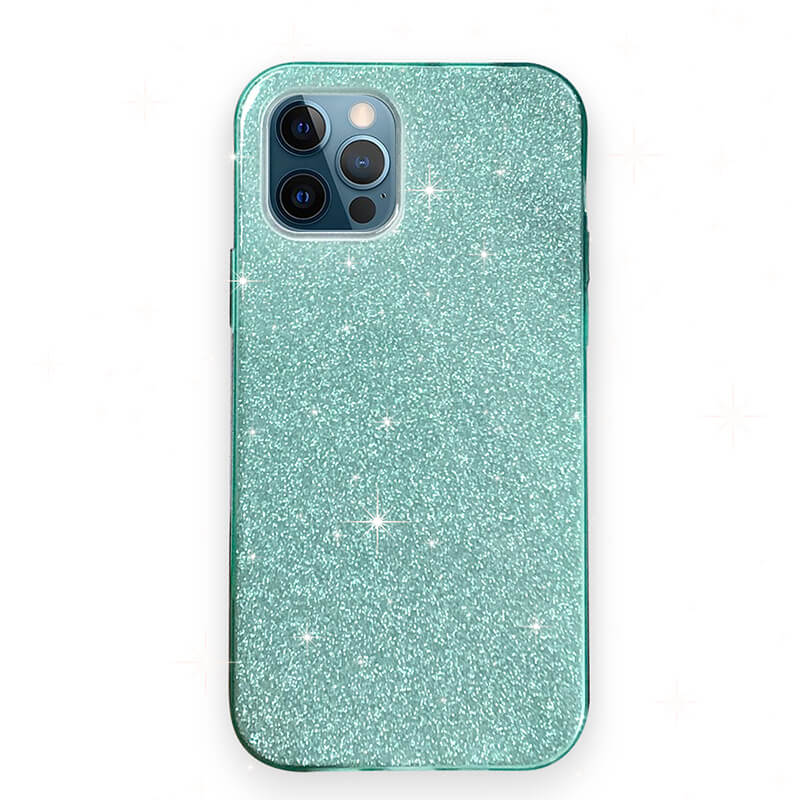 Glitter Phone Case For iPhone 11 Pro Max 12 X XR XS 8 Plus 7 SE 2020 iPhone11 Bling Sparkly Luxury Shiny Hybrid Cover Mint Green