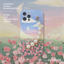 Load image into Gallery viewer, Beautiful landscape Oil Painting pPattern Pearl Bracelet Case For iPhone
