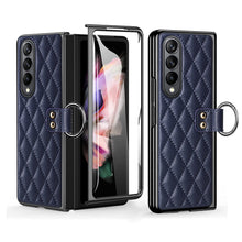 Load image into Gallery viewer, Luxurious Leather Ring Holder Protective Phone Case With Front Protection Film For Samsung Galaxy Z Fold5 Fold4 Fold3
