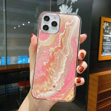 Load image into Gallery viewer, Glitter Gradient Marble Texture Phone Case For iPhone 11 12 11Pro Max XR XS Max X 7 8 Plus 11Pro 12 Shockproof Bumper Back Cover
