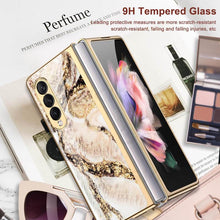 Load image into Gallery viewer, Natural Marble Glass Case For Samsung Galaxy Z Fold 3 5G
