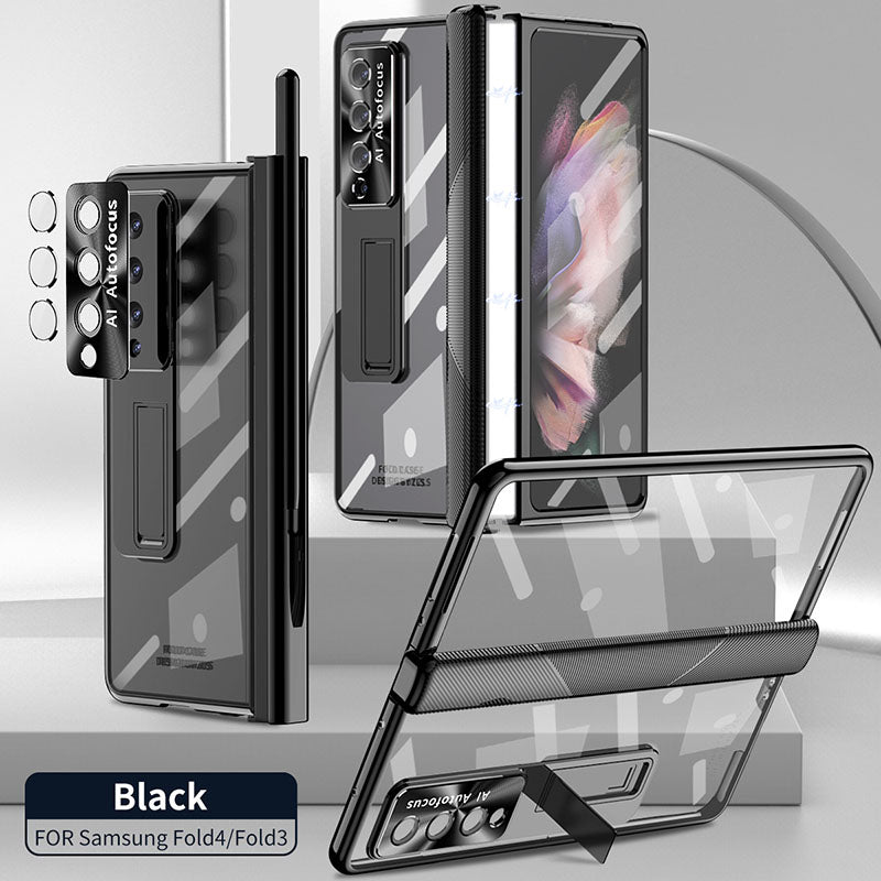 Luxury Magnetic Hinge Transparent Case For Samsung Galaxy Z Fold4 Fold3 5G