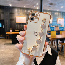 Load image into Gallery viewer, 2021 Lovely Plating Heart Bracelet Camera All-inclusive Protective Case For iPhone 12 Pro Max 11 XS Max XR 7 8 Plus
