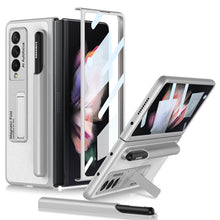 Load image into Gallery viewer, Magnetic Stand Pen Slot Leather Protective Cover With Back Screen Glass Protector For Samsung Galaxy Z Fold 3 5G
