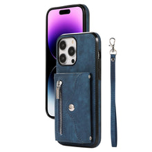 Load image into Gallery viewer, Luxurious Leather Card Holder Anti-fall Protective iPhone Case With Wrist Strap
