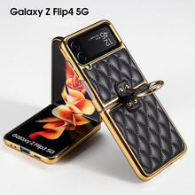 Load image into Gallery viewer, Luxury Leather Electroplating Diamond Protective Cover For Samsung Galaxy Z Flip 4 5G
