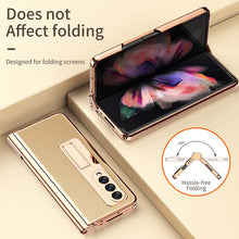 Load image into Gallery viewer, Samsung Galaxy Z Fold 3 Electroplated Leather Phone Cover With Magnetic Stand And Pen
