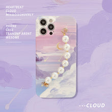 Load image into Gallery viewer, Beautiful landscape Oil Painting pPattern Pearl Bracelet Case For iPhone

