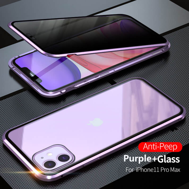 2021 Double-Sided Protection Anti-Peep Tempered Glass iPhone Case