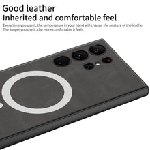 Load image into Gallery viewer, Electroplated Leather Phone Case With MagSafe Charging Coil For Samsung Galaxy S23 Series - {{ shop_name}} varyfun

