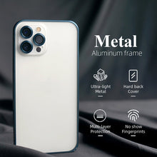 Load image into Gallery viewer, Luxury Aluminum Alloy Metal Frame Camera All-inclusive Protective Cover For iPhone 13 12 11 Pro Max Shockproof Transparent Matte Back Cover With Metal Buckle pphonecover
