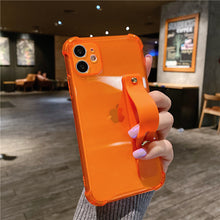 Load image into Gallery viewer, Wrist Strap Clear Phone Case For iPhone 12 11Pro Max XR XS Max 7 8 Plus X XS 11Pro SE 2020
