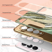Load image into Gallery viewer, Natural Marble Glass Case For Samsung Galaxy Z Fold 3 5G
