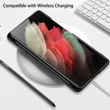 Load image into Gallery viewer, Ultra-thin Matte Magnetic Holder S Pen Slot Phone Case For Galaxy S21 Ultra With Pen
