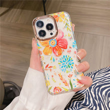 Load image into Gallery viewer, 2021 Fashion Flower Pattern Gold Plating iPhone Case
