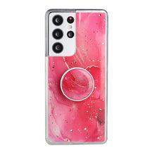 Load image into Gallery viewer, 2021 Marble Epoxy Gold Foil Folding Bracket Case For Samsung
