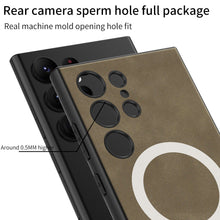 Load image into Gallery viewer, Electroplated Leather Phone Case With MagSafe Charging Coil For Samsung Galaxy S23 Series - {{ shop_name}} varyfun
