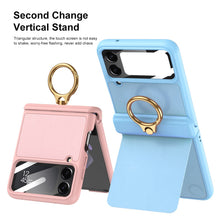 Load image into Gallery viewer, Magnetic Hinge Ring Bracket Leather Case For Samsung Galaxy Z Flip4 5G
