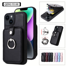 Load image into Gallery viewer, Luxurious Leather Card Holder Anti-fall Protective iPhone Case
