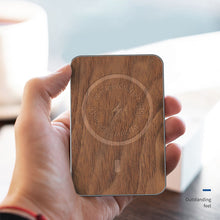 Load image into Gallery viewer, Wooden Texture Magnetic Wireless Charging 5000mAh Power Bank Suitable For iPhone 12 Magsafe
