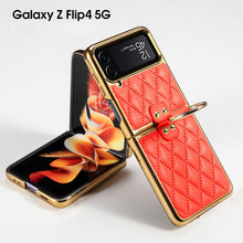 Load image into Gallery viewer, Luxury Leather Electroplating Diamond Protective Cover For Samsung Galaxy Z Flip 4 5G
