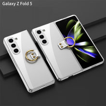 Load image into Gallery viewer, Electroplated Phantom Galaxy Z Fold 5 Case with Front Screen Tempered Glass Protector &amp; Ring - mycasety2023 Mycasety
